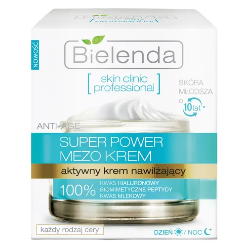 Bielenda Skin Clinic Professional, Super Power Mezo Krem, Aktywny krem nawilżający