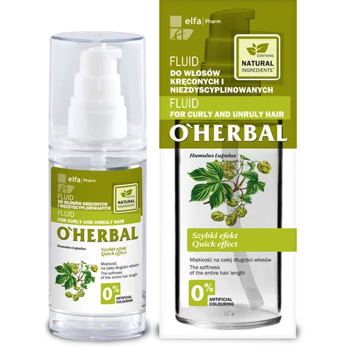 O'Herbal Fluid do włosów kręconych i niezdyscyplinowanych z ekstraktem z chmielu