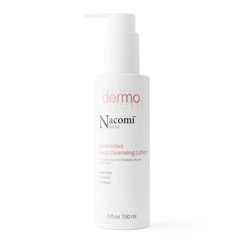 Nacomi Next Lvl Dermo, Ceramides Face Cleansing Lotion (Łagodna emulsja oczyszczająca do cery atopowej, suchej i podrażnionej)