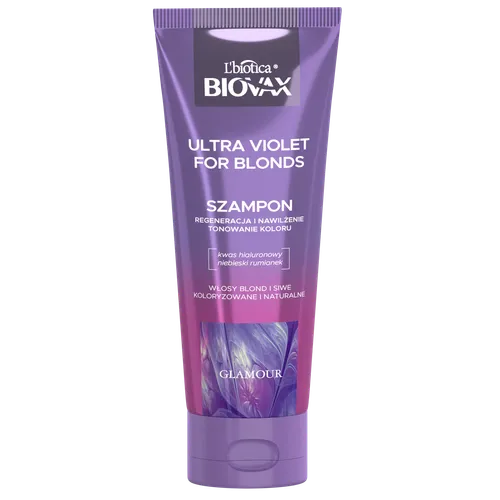 L'biotica Biovax Ultra Violet for Blonds, Regeneracja i Nawilżenie, Tonowanie koloru, Szampon do włosów blond i siwych - 1