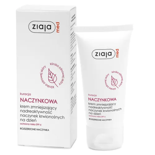 Ziaja Med, Kuracja naczynkowa, Krem zmniejszający nadreaktywność naczynek krwionośnych na dzień ochrona niska SPF 6 (nowa wersja)