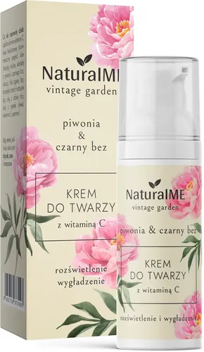 NaturalME Vintage Garden, Piwonia & Czarny Bez, Krem do twarzy z witaminą C
