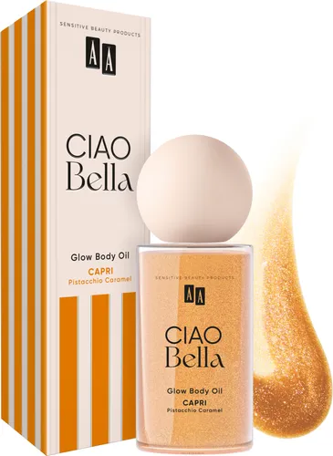 AA Ciao Bella Capri Pistacchio Caramel, Glow Body Oil (Rozświetlający olejek  do ciała)