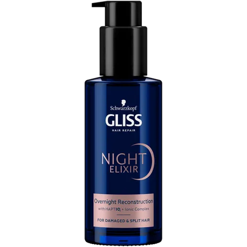 Schwarzkopf Gliss Night Elixir, Overnight Reconstruction for Damaged & Split Hair (Nocna kuracja do włosów zniszczonych i z rozdwojonymi końcówkami) - 2