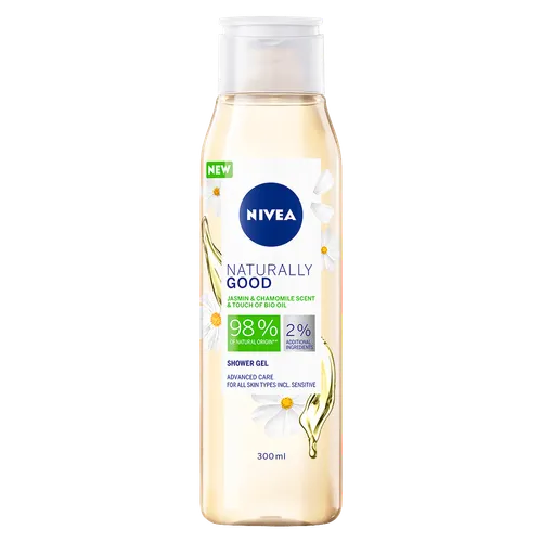Nivea Naturally Good, Jasmin & Chamomile Scent & Touch Of Bio Oil Shower Gel (Żel pod prysznic `Jaśmin i rumianek`)