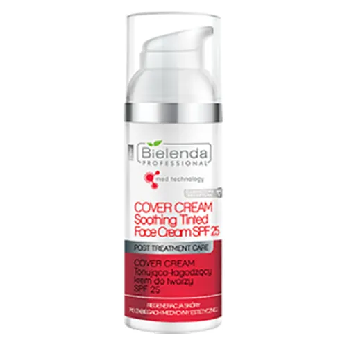 Bielenda Professional Post Treatement Cover Cream Soothing & Tinted face Cream SPF 25 (Tonujaco-lagodzacy krem do twarzy SPF 25)