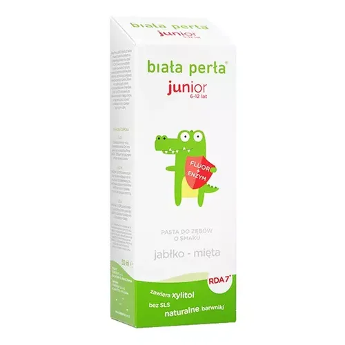 Biała Perła Junior, Pasta do zębów dla dzieci 6-12 lat `Jabłko - mięta`