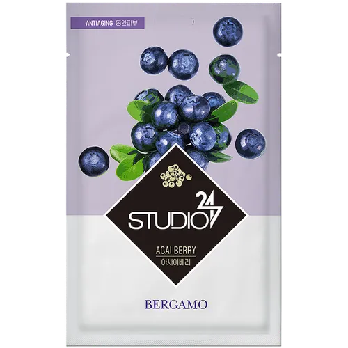 Bergamo Specialist Studio 24, Acai Berry ANtiaginf Sheet Mask (Maska z jagodami acai do twarzy)