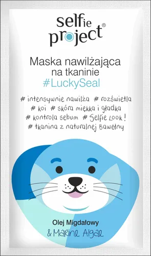 Selfie Project #LuckySeal, Nawilżająca maska na tkaninie (stara wersja)