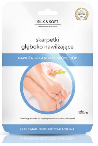Silk & Soft Skarpetki głęboko nawilżające 'Olej kwiatu dzikiej róży i alantoina'